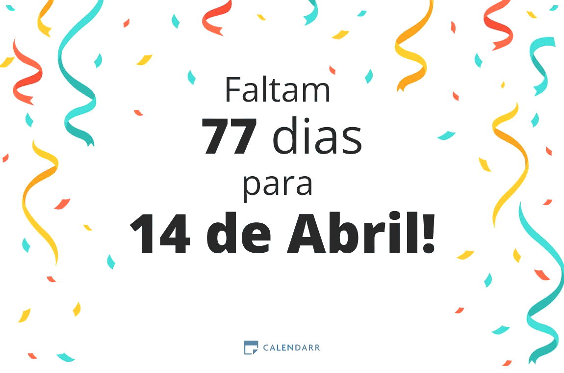 Descubra quantos dias faltam para 14 de Abril - Calendarr