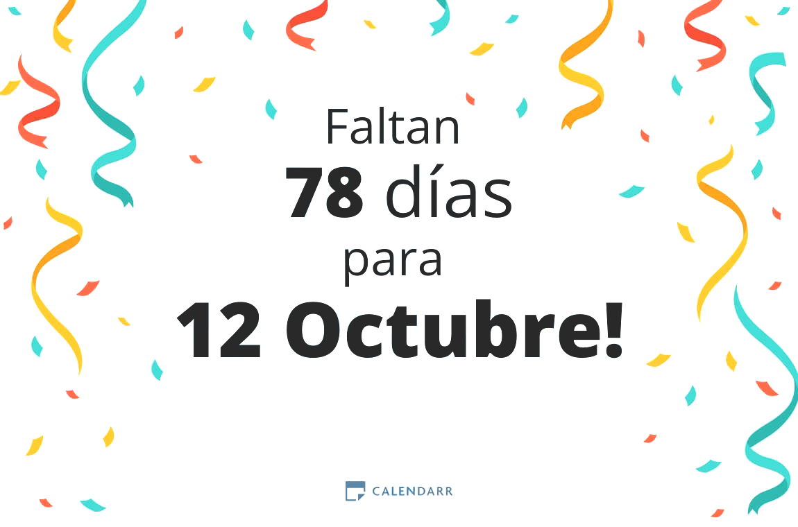 Descubre cuántos días faltan para 12 Octubre - Calendarr