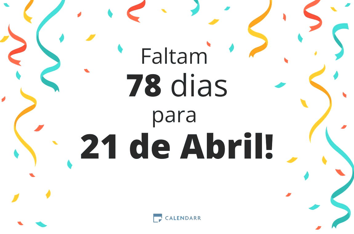 Descubra quantos dias faltam para 21 de Abril - Calendarr