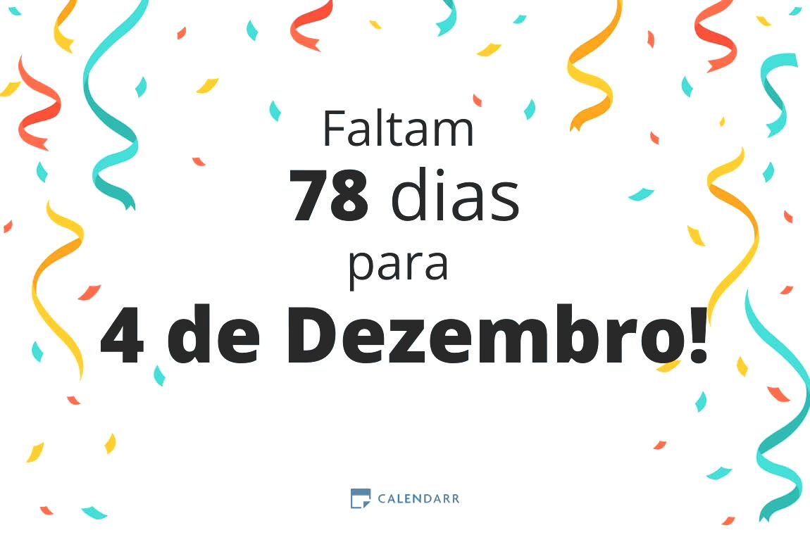 Descubra quantos dias faltam para 4 de Dezembro - Calendarr