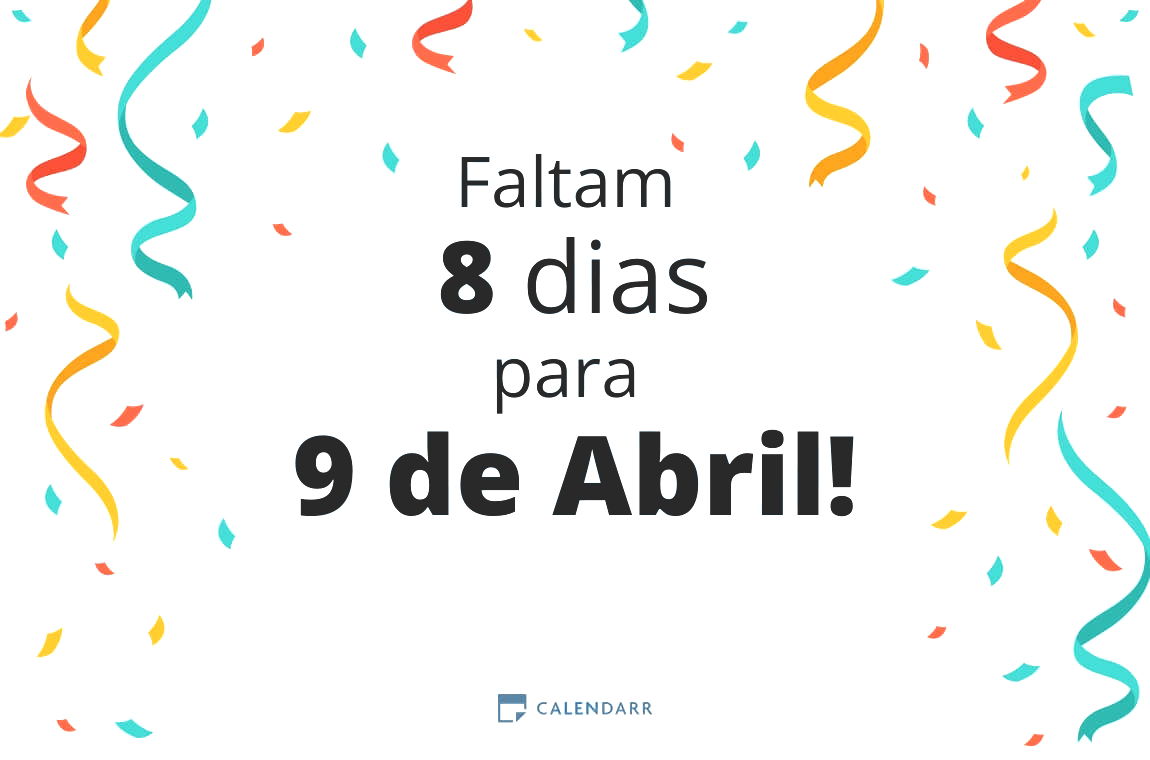 Descobre quantos dias faltam para 9 de Abril - Calendarr
