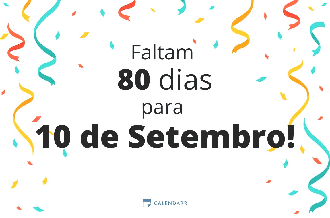 Descubra quantos dias faltam para 10 de Setembro - Calendarr
