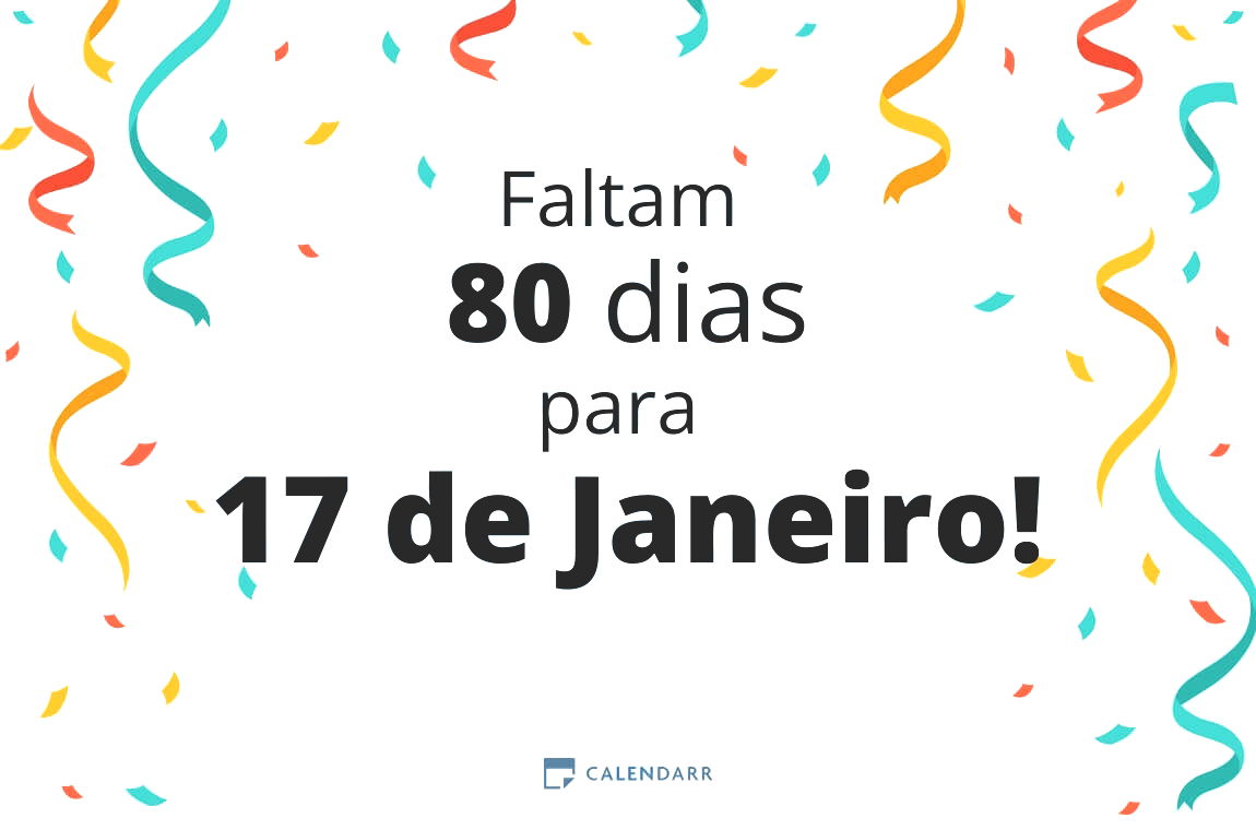 Descubra quantos dias faltam para 17 de Janeiro - Calendarr