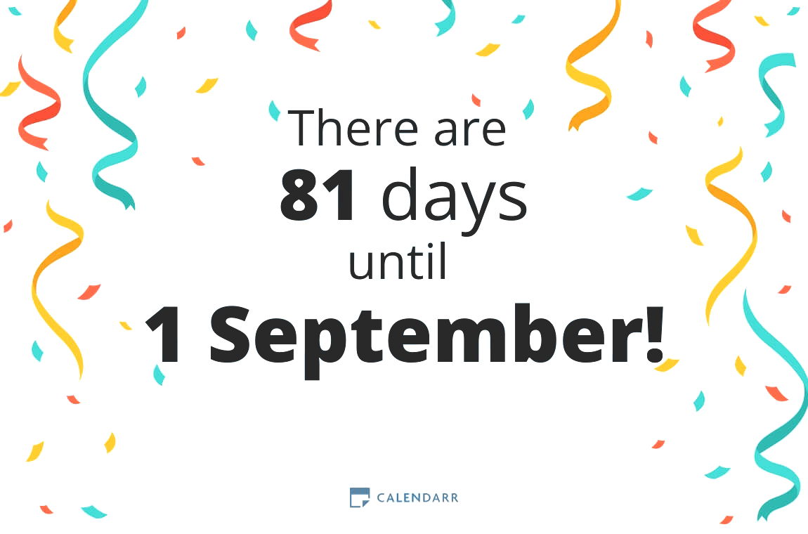 How many days until 1 September - Calendarr