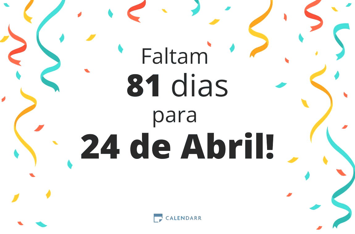 Descobre quantos dias faltam para 24 de Abril - Calendarr