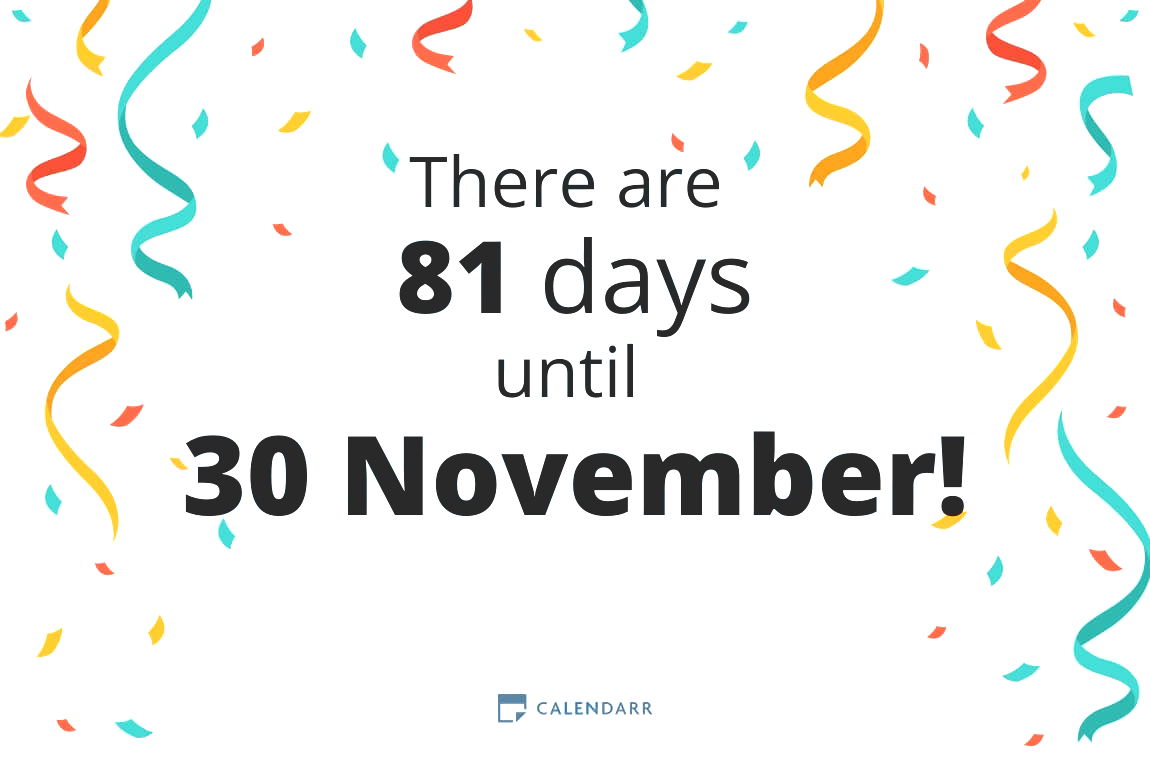 How many days until 30 November - Calendarr