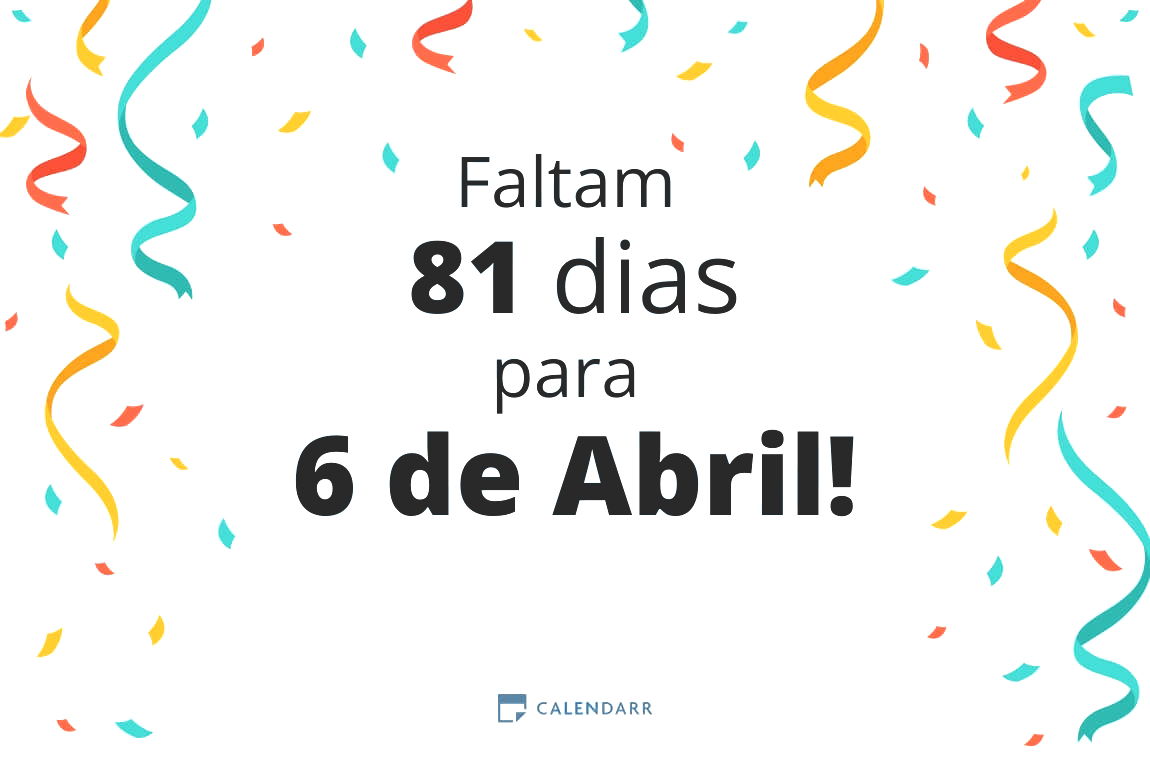 Descobre quantos dias faltam para 6 de Abril - Calendarr