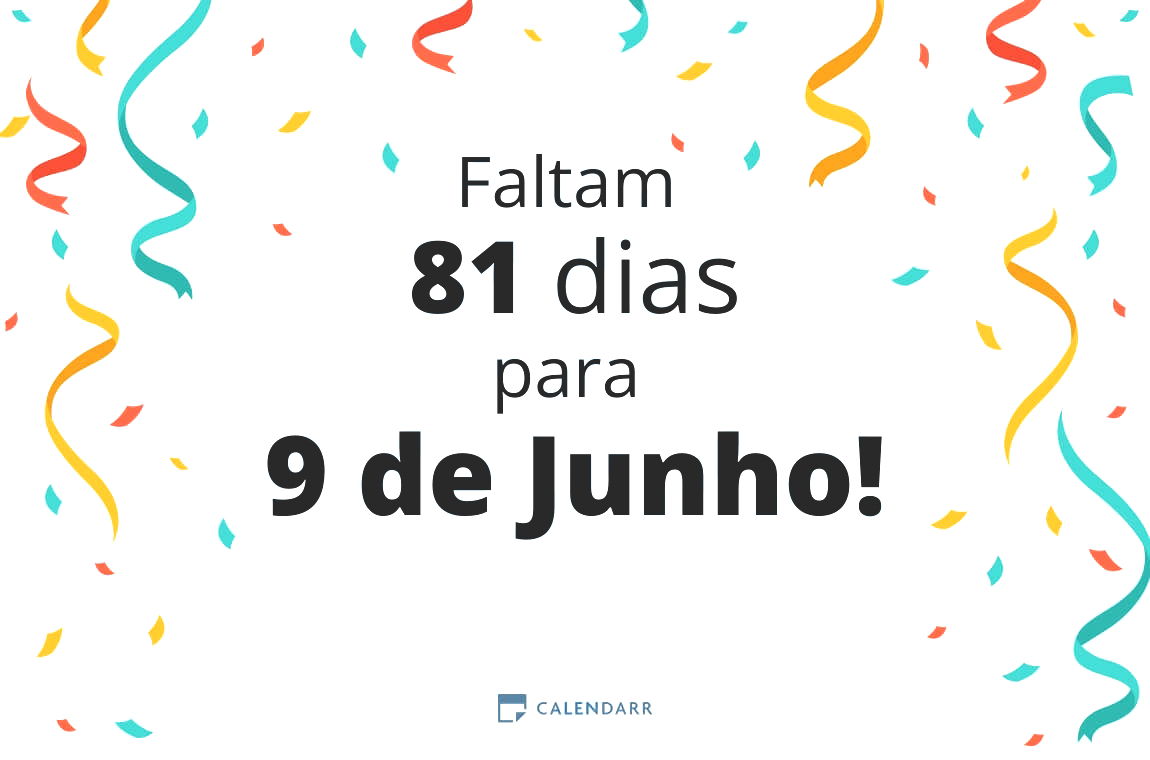 Descubra quantos dias faltam para 9 de Junho - Calendarr