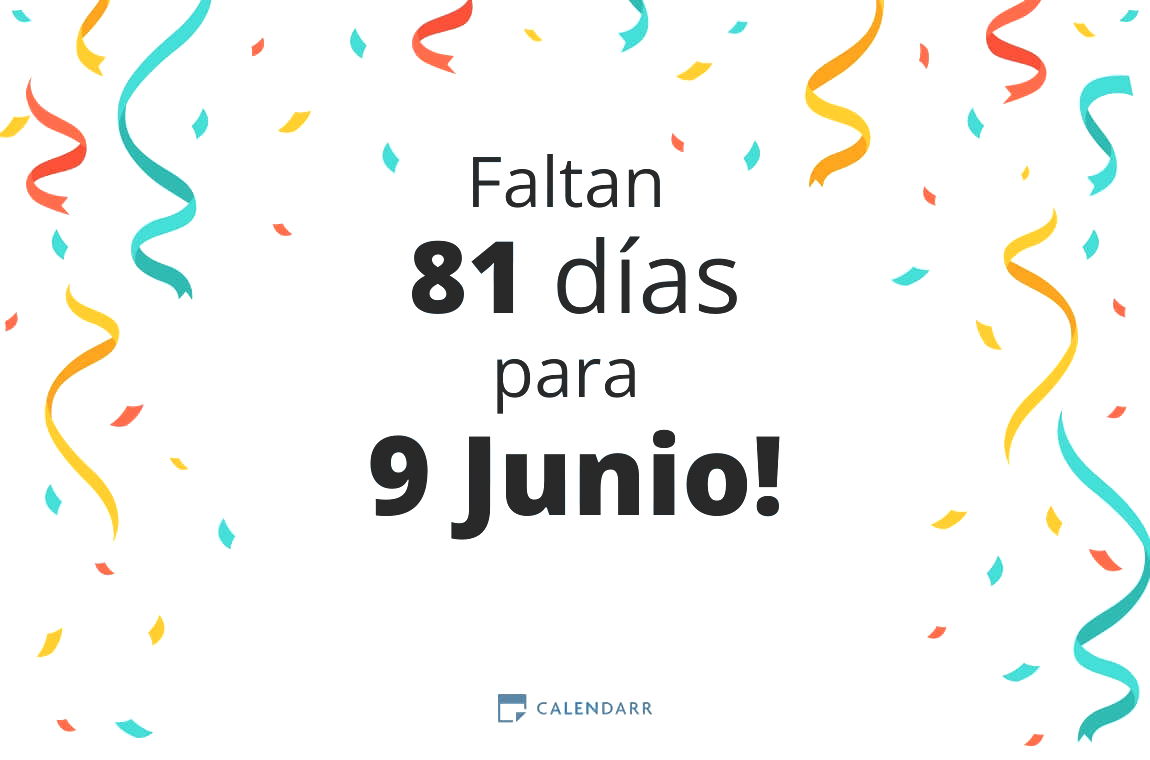 Descubre cuántos días faltan para 9 Junio - Calendarr