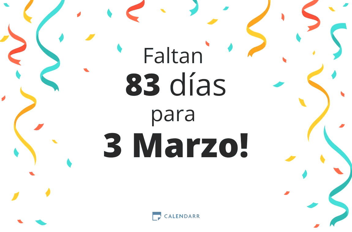 Descubre cuántos días faltan para 3 Marzo - Calendarr