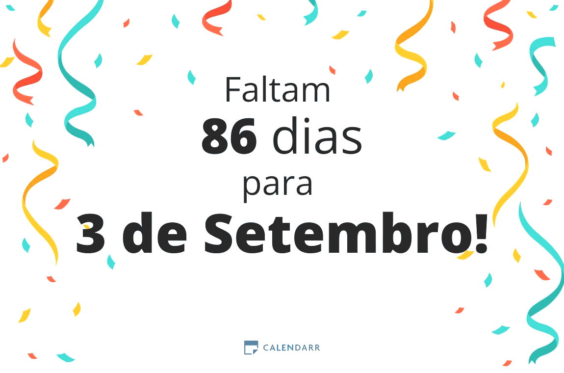 Descubra quantos dias faltam para 3 de Setembro - Calendarr