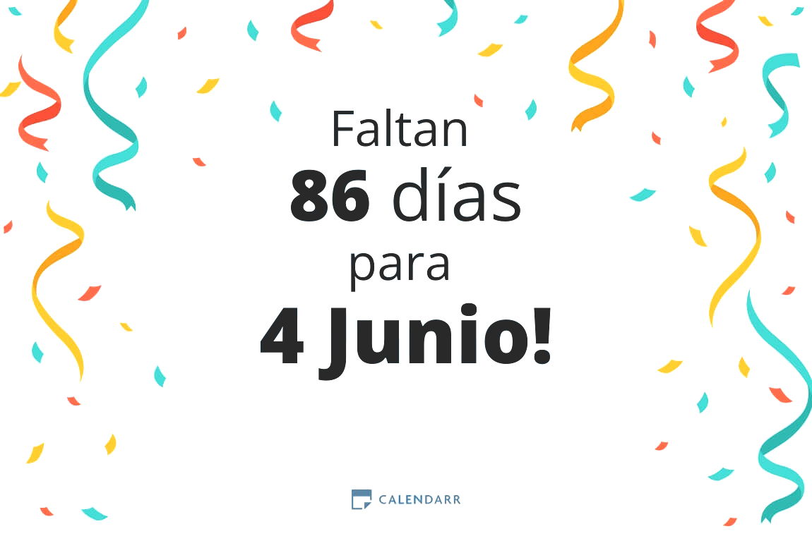 Descubre cuántos días faltan para 4 Junio - Calendarr