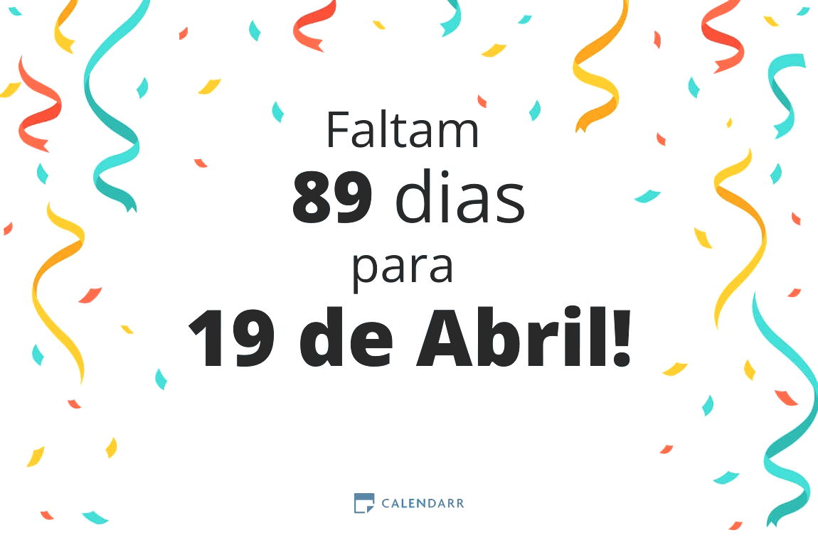 Descubra quantos dias faltam para 19 de Abril - Calendarr