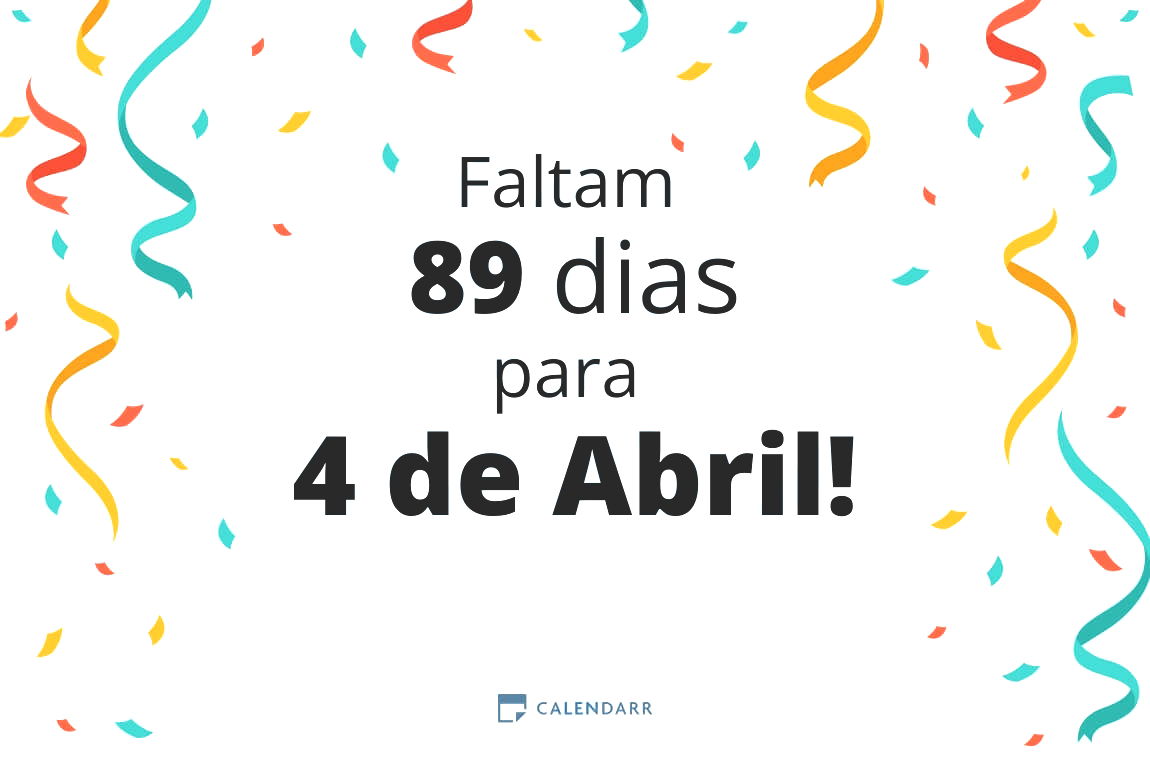 Descubra quantos dias faltam para 4 de Abril - Calendarr