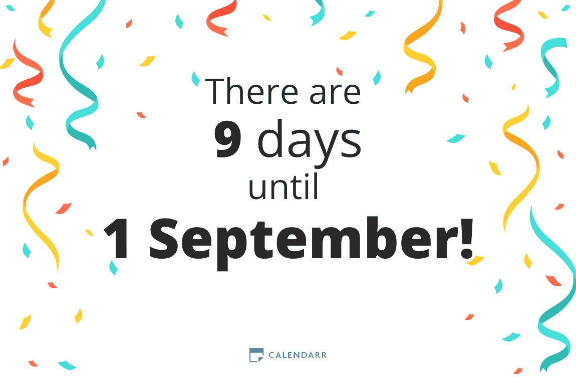 How many days until 1 September - Calendarr