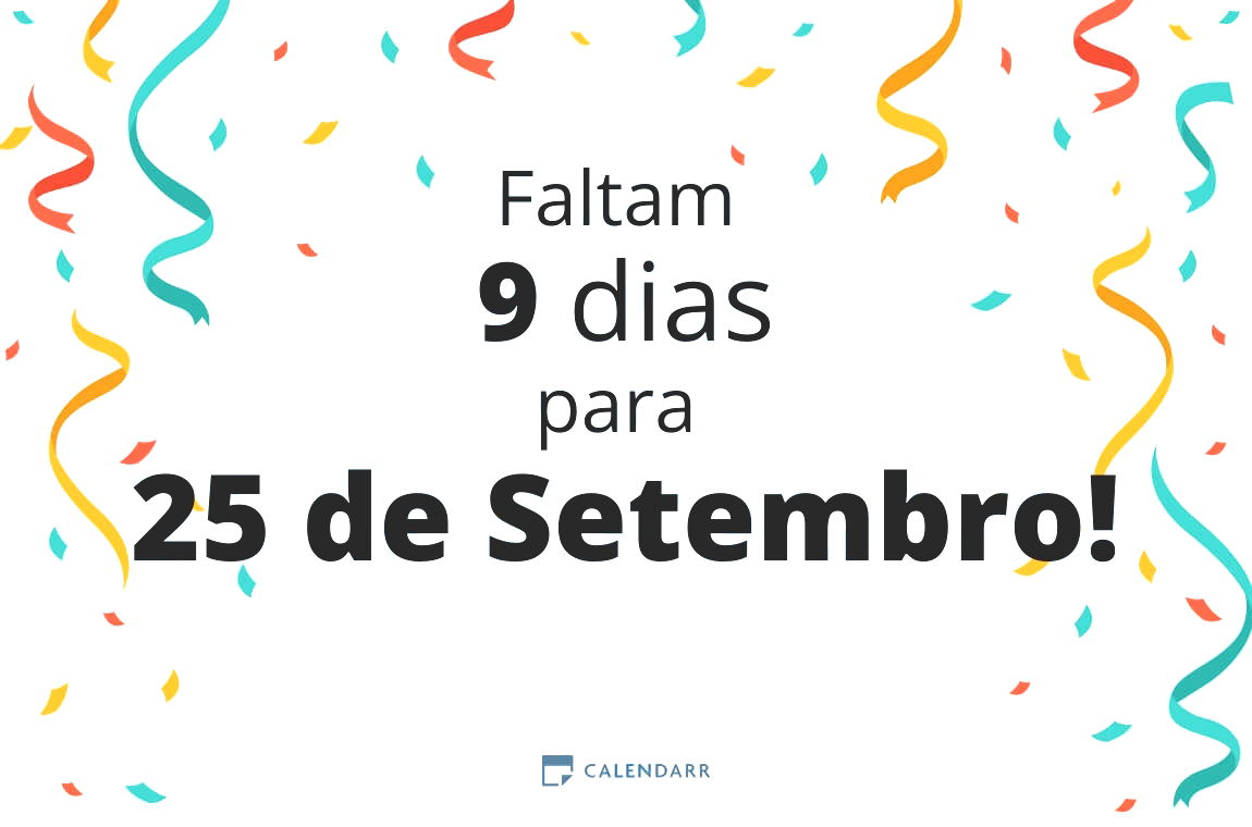 Descubra quantos dias faltam para 25 de Setembro - Calendarr