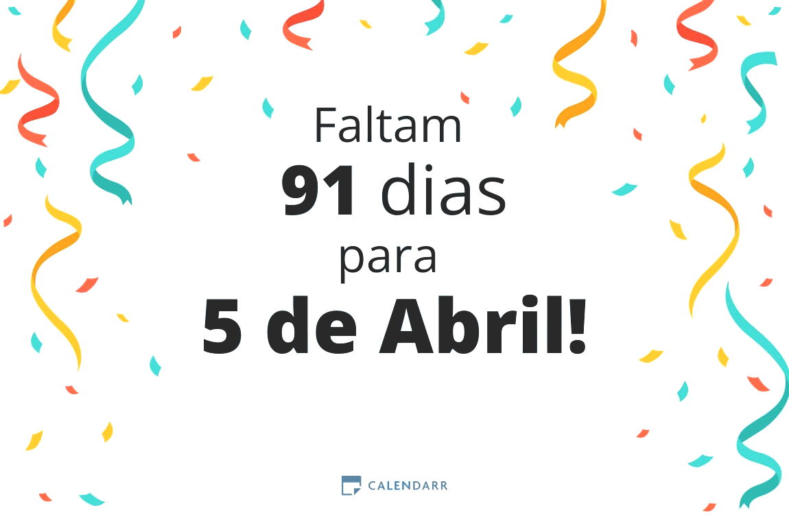 Descubra quantos dias faltam para 5 de Abril - Calendarr