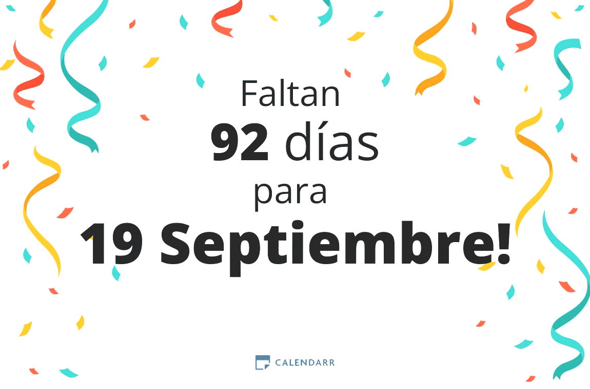 Descubre cuántos días faltan para 19 Septiembre - Calendarr