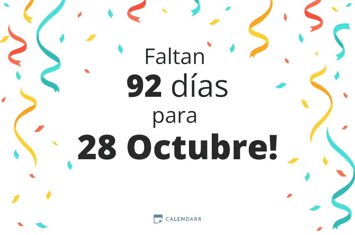 Descubre cuántos días faltan para 28 Octubre - Calendarr
