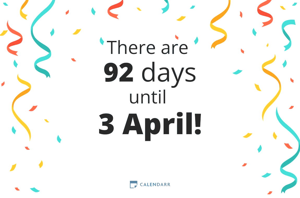 How many days until 3 April - Calendarr