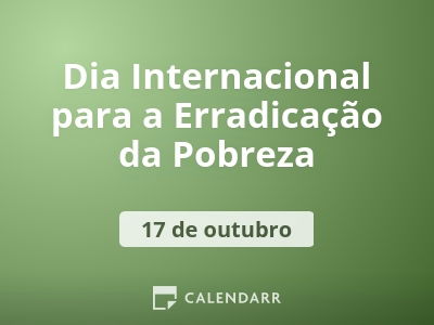 Dia Internacional da Erradicação da Pobreza
