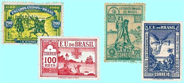 Série comemorativa de selos - 4.º centenário do descobrimento do Brasil