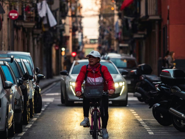 A person cycling