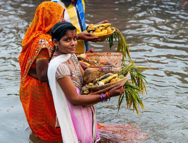 Offerings during Chhath puja in Bihar