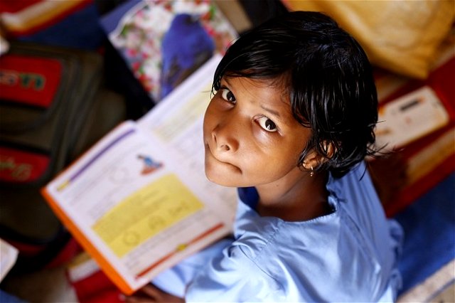 A Girl Child studying