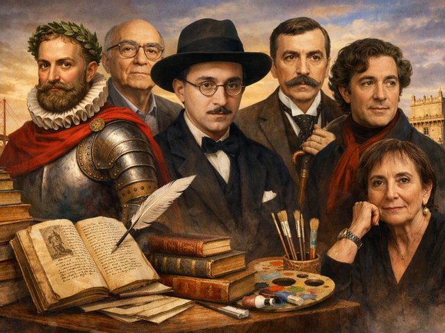 montagem com autores portugueses