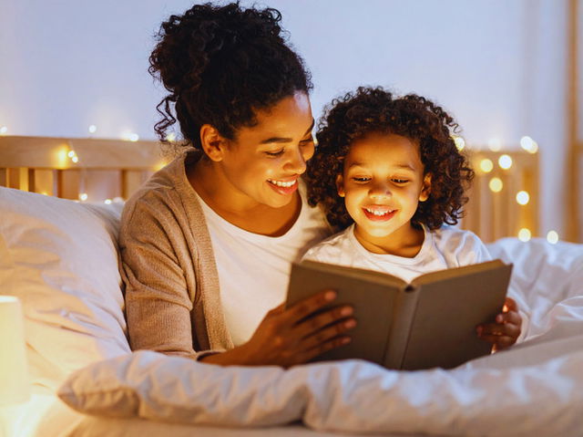 D&iacute;a Mundial de la Lectura en Voz Alta: madre leyendo un cuento a su hija