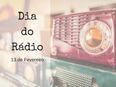 Rádio ao fundo com data comemorativa