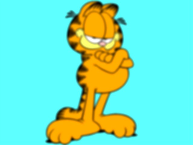 Garfield with a blue background