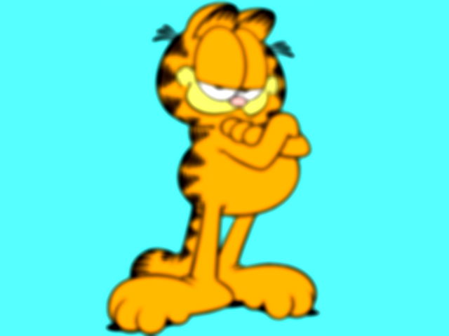 Garfield with a blue background