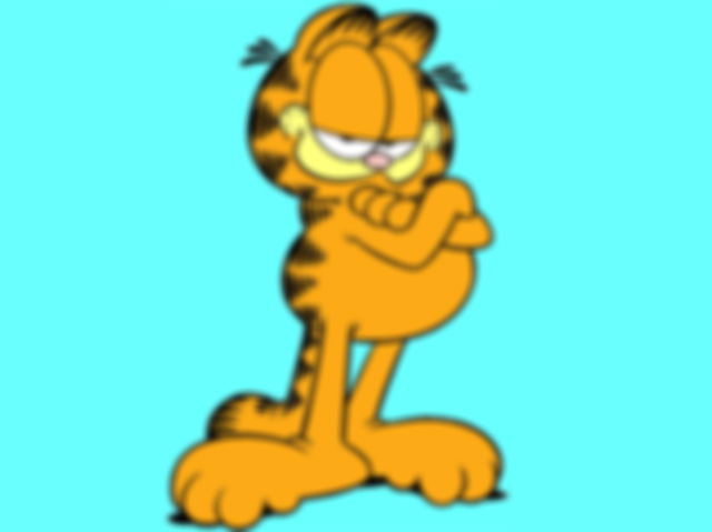 Garfield with a blue background