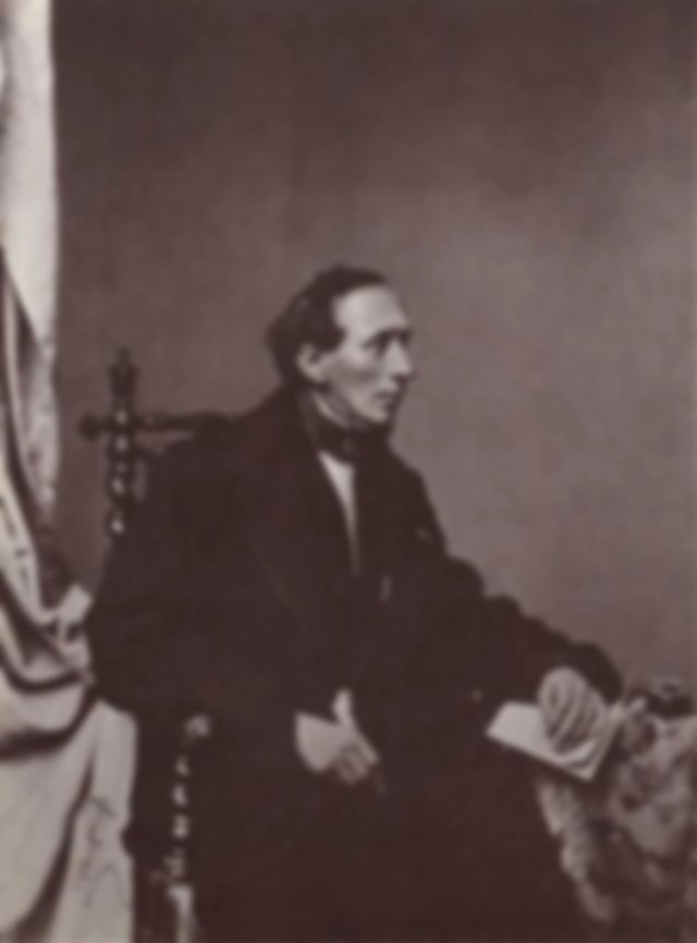 A black and white image of Hans Christian Anderson
