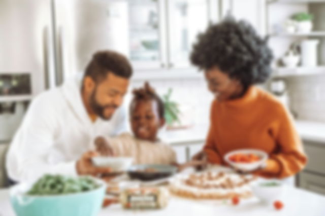 Family enjoying a meal