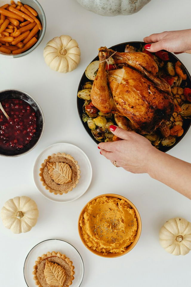 Thanksgiving Dinner being served