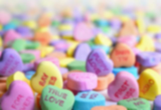 Sweets with love messages written on them