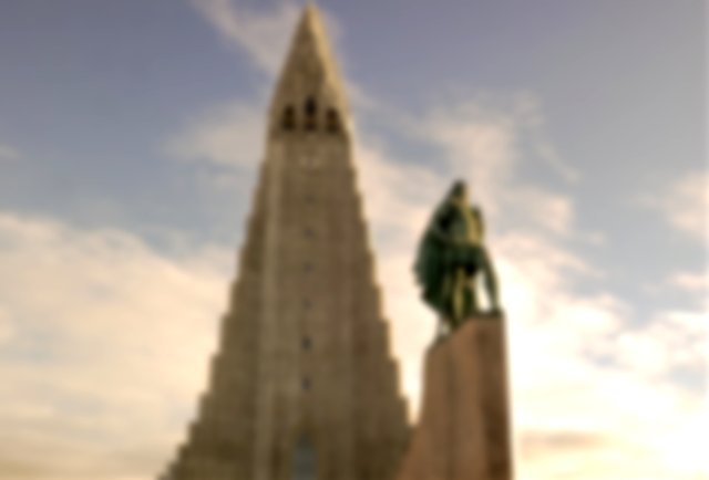 A statue of Leif Erikson outside the Hallgrímskirkja church in Reykjavík, Iceland.