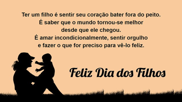 Mensagem feliz dia dos filhos