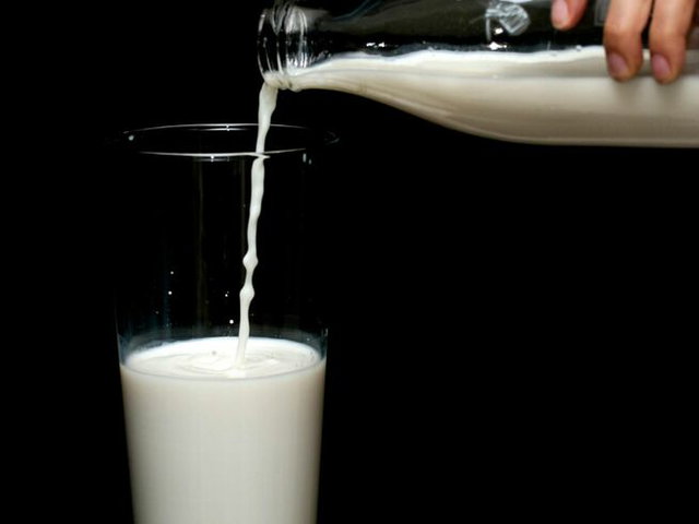 Pouring milk
