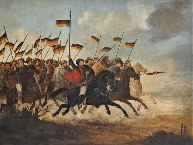 Carga de cavalaria por Guilherme Litran, 1893