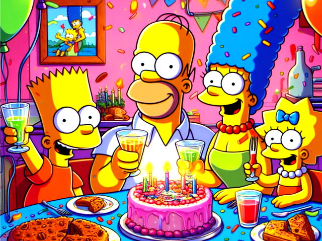 Simpsons comemorando