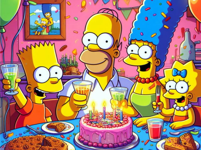 Simpsons comemorando