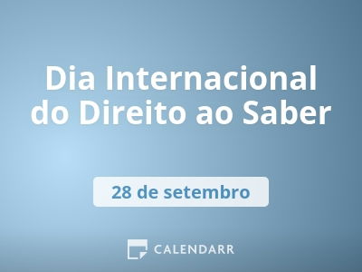 Dia Internacional do Direito ao Saber