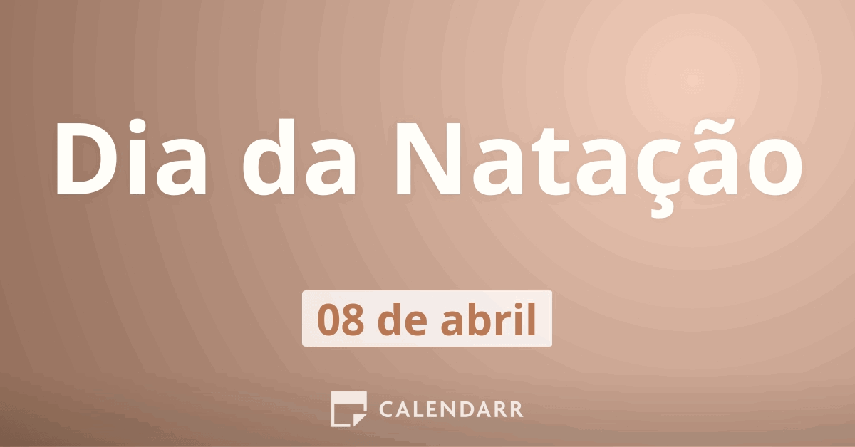 Dia da Natação 8 de Abril Calendarr