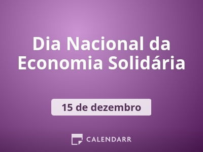 Dia Nacional da Economia Solidária