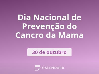 Dia Nacional de Prevenção do Cancro da Mama